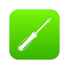 Screwdriver icon digital green for any design isolated on white vector illustration