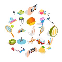 Joy icons set. Isometric set of 25 joy vector icons for web isolated on white background