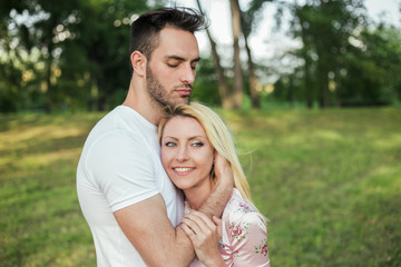 Young happy couple being in love