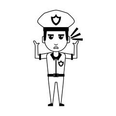 Police officer drawing attention cartoon vector illustration graphic design