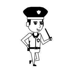 Cute police officer cartoon vector illustration graphic design