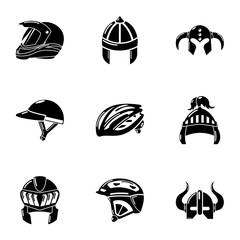 Headdress icons set. Simple set of 9 headdress vector icons for web isolated on white background