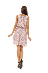 slim young woman on white space 