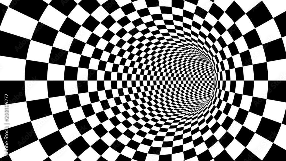 Poster a mesmerizing 3d rendering of an optical illusion created by zoom in of black and white squares look