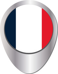 Bouton ou &eacute;pingle pouvant d&eacute;sign&eacute; la france sur un site Internet ou sur une carte ou ...