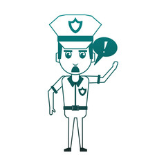 Police officer drawing attention cartoon vector illustration graphic design