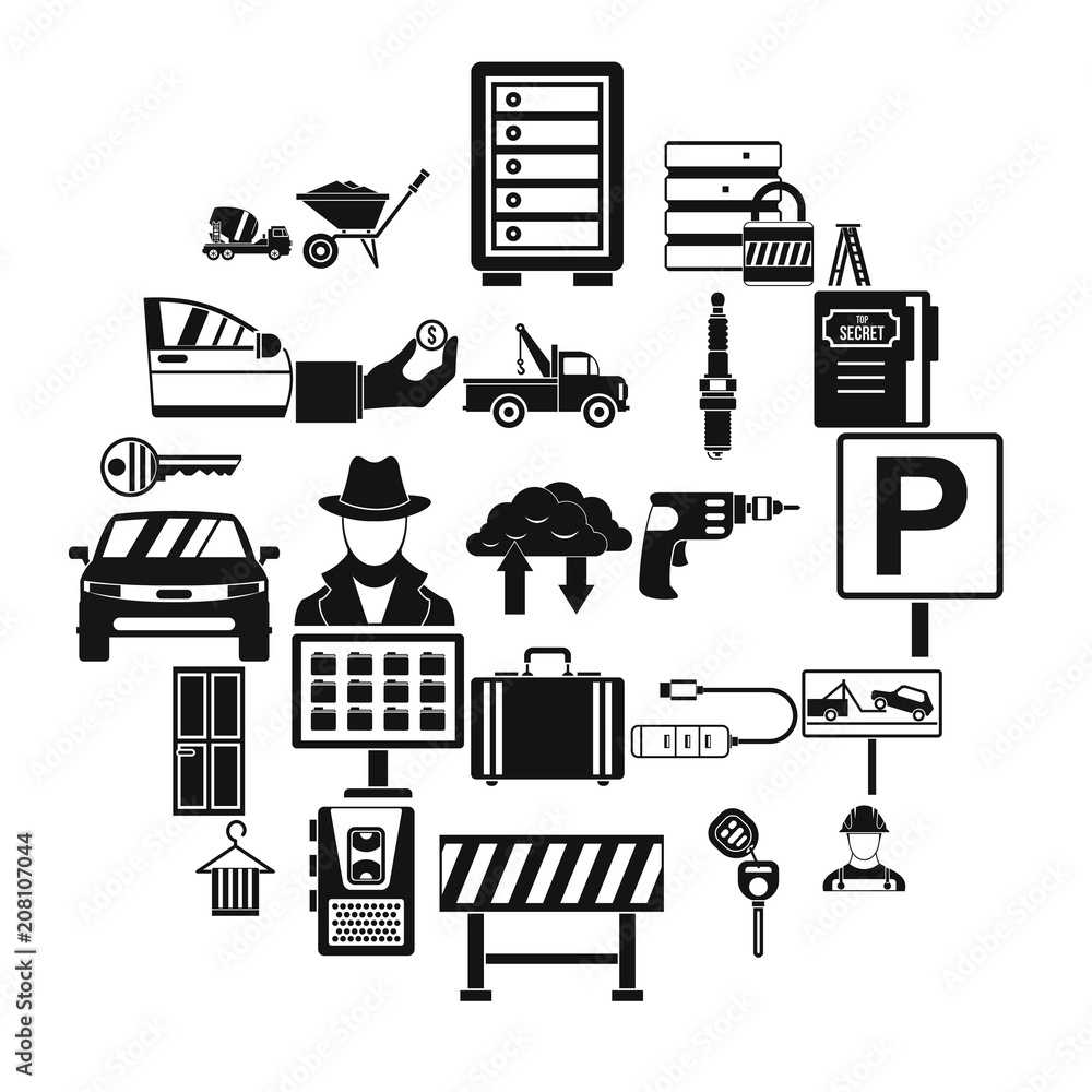 Poster wrench icons set. simple set of 25 wrench vector icons for web isolated on white background