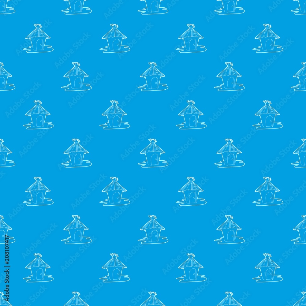 Poster hut pattern vector seamless blue repeat for any use