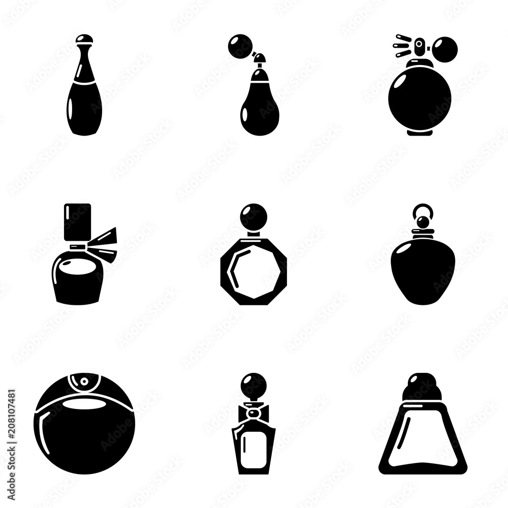 Poster scent icons set. simple set of 9 scent vector icons for web isolated on white background