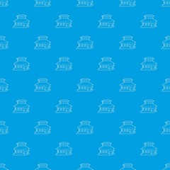 Big house pattern vector seamless blue repeat for any use