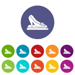 Princess shoes icons color set vector for any web design on white background