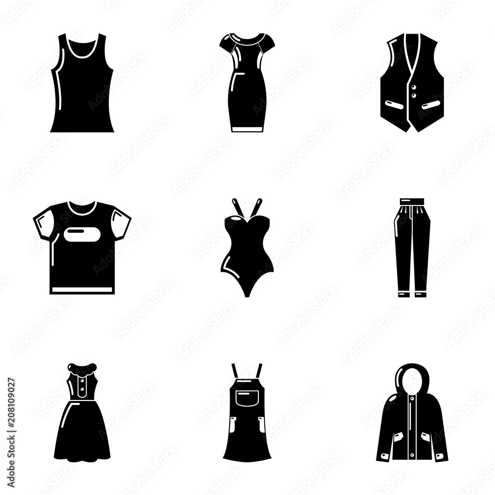 Poster robe icons set. simple set of 9 robe vector icons for web isolated on white background