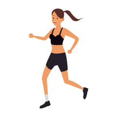 Fototapeta na wymiar Fitness woman running vector illustration graphic design