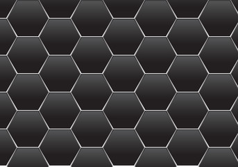 Abstract dark gray hexagon silver line mesh pattern design modern futuristic background texture vector illustration.