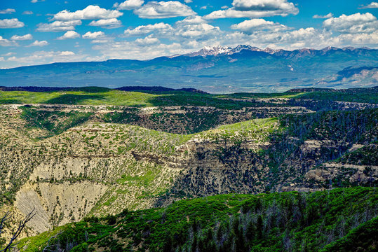 Spectacular view of Colorado Mountains near Mesa Verde National Park
