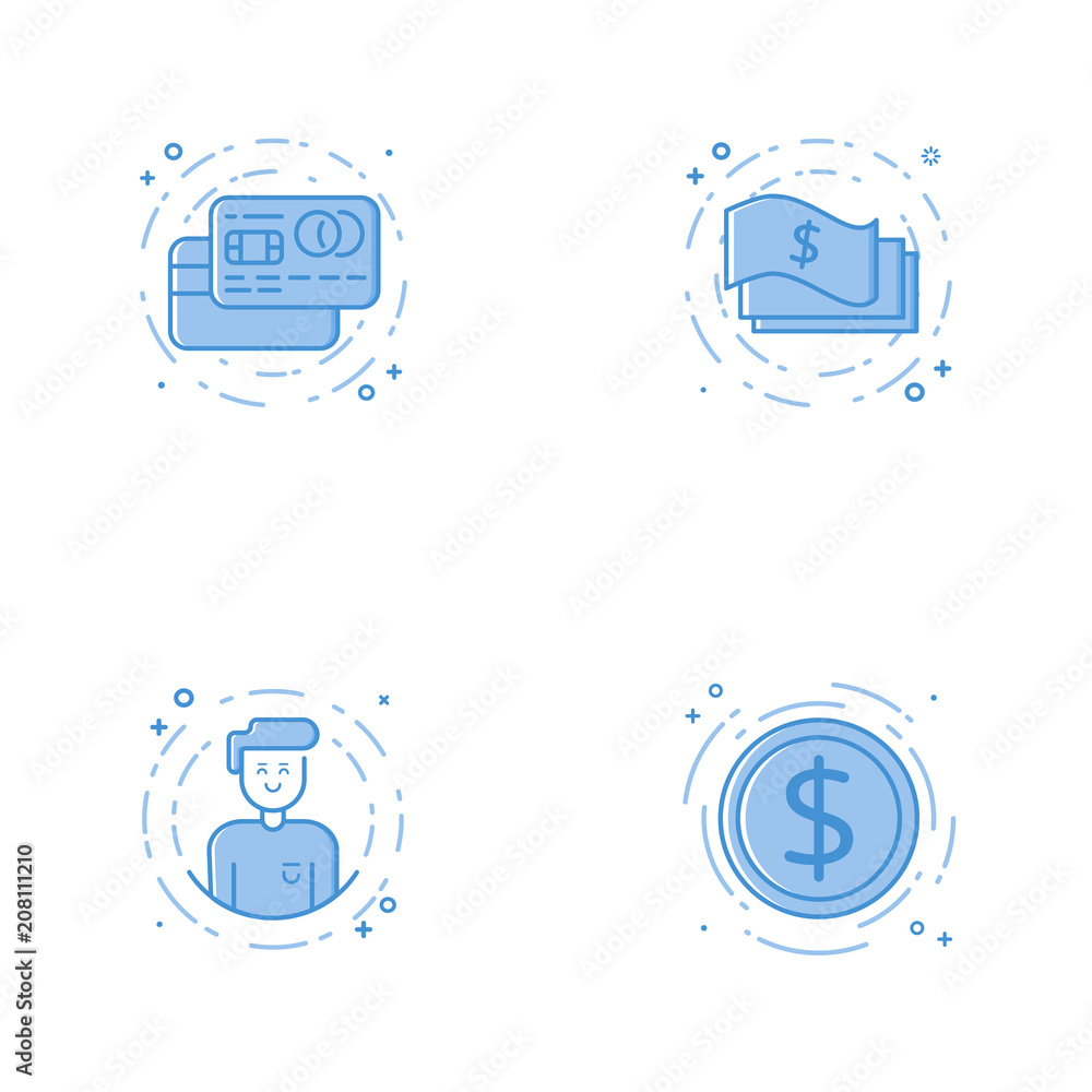 Poster vector business illustration in filled bold line style. set of outline cute and simple icons with cr