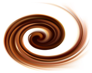 Vector background of swirling creamy chocolate texture