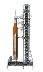 Space Launch System On Launchpad