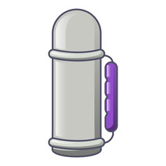 Thermos bottle icon. Cartoon of thermos bottle vector icon for web design isolated on white background