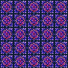 Abstract hand painted geometric watercolor seamless pattern