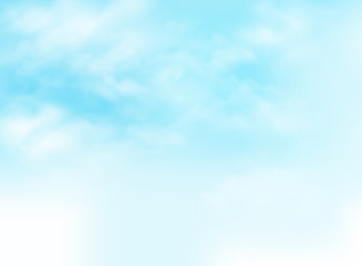 Naklejka na ściany i meble Clear blue sky with clouds pattern background illustration.