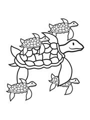 mama kinder kleine geschwister papa familie schwimmen tauchen wasser flossen unterwasser comic cartoon schildkröte panzer lustig süß niedlich clipart