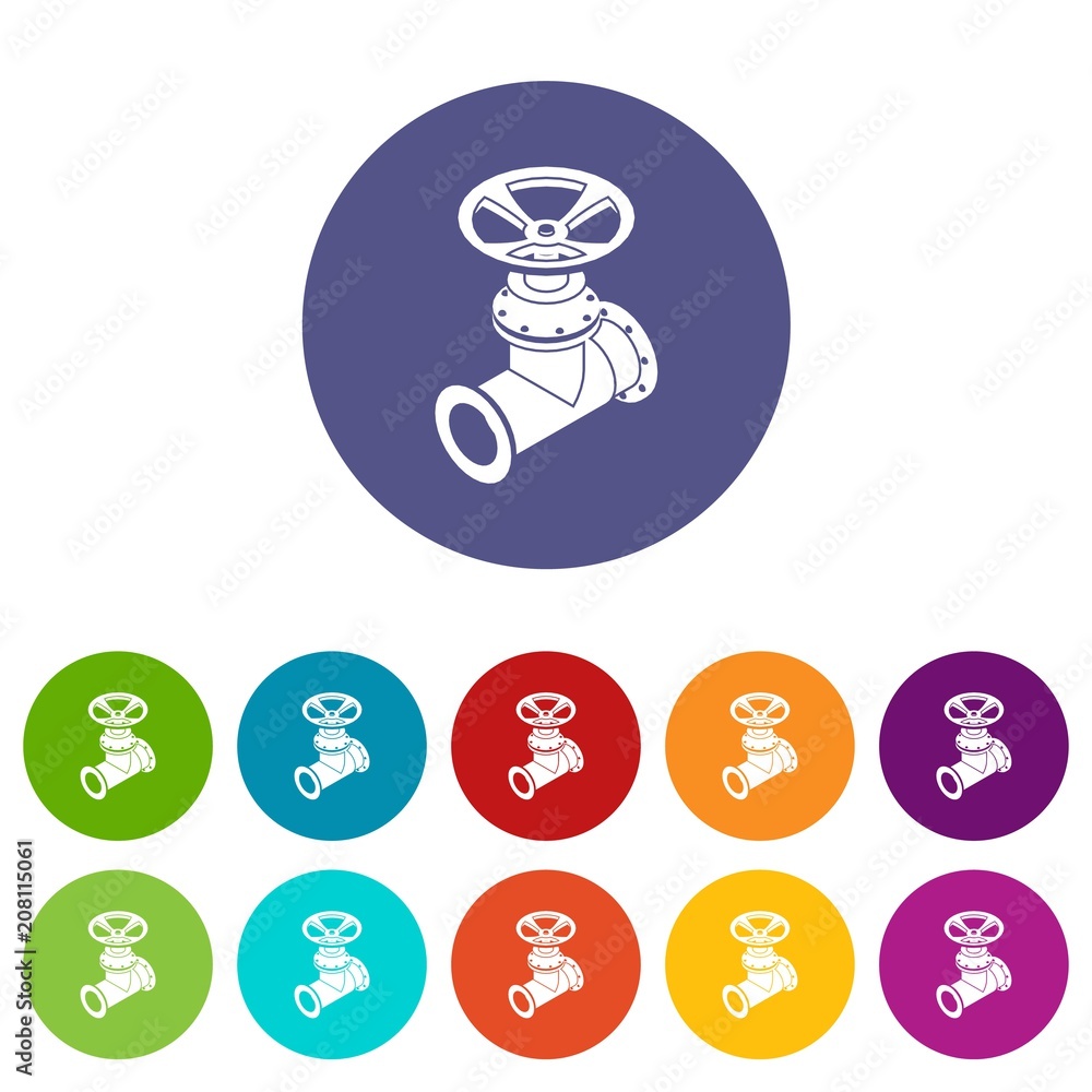 Poster gas pipe icons color set vector for any web design on white background