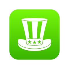 American hat icon digital green for any design isolated on white vector illustration