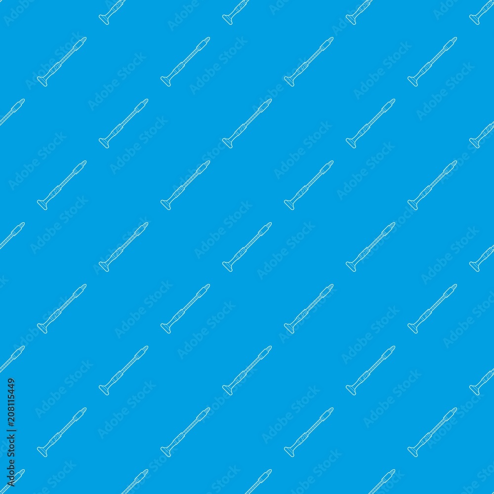 Poster musical pipe pattern vector seamless blue repeat for any use