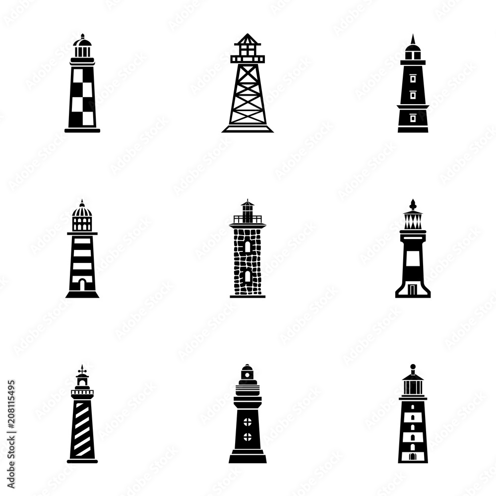 Poster buoy icons set. simple set of 9 buoy vector icons for web isolated on white background