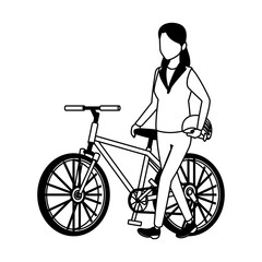 Fototapeta na wymiar Woman with bicycle vector illustration graphic design