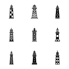 Buoy icons set. Simple set of 9 buoy vector icons for web isolated on white background