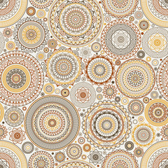 Seamless background  Eastern style. Arabic  Pattern. Mandala ornament. Elements of flowers and leaves. Vector illustration. Use for wallpaper, print packaging paper, textiles. - 208115812