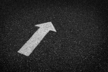 Arrow Painted on Street Asphalt for Directions and Safety Driving on Road