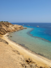 Fototapeta na wymiar Red Sea coastline in Sharm El Sheikh, Egypt, Sinai