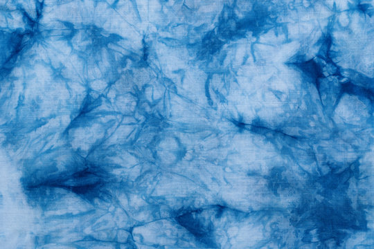 Dye indigo fabric background and abstract