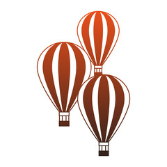 Hot air balloons flying vector illustration graphic design