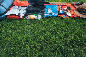 Set equipment for hiking and travel
