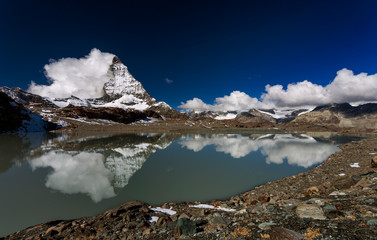 The Alpine region of Switzerland, Theodulgletschersee.