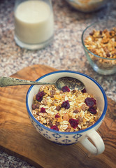 Healthy breakfast,granola with fresh berry fruits