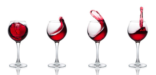 splashes of red wine on a white