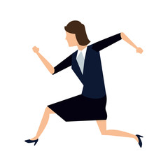 Businesswoman running avatar vector illustration graphic design