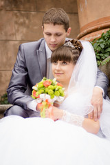 Portrait of the bride and groom.