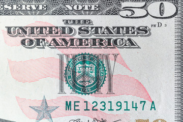 fragment of 50 dollar bill