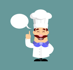 Flat Design French chef Vector Illustration