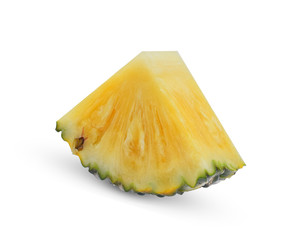 Fresh sliced pineapple isolated on white background