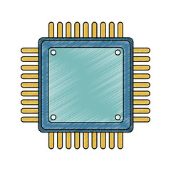 Microchip technology isolated vector illustration graphic design