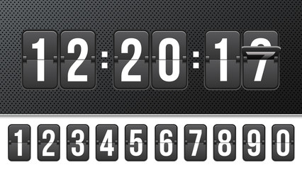 Creative vector illustration of countdown timer with different numbers isolated on background. Clock counter art design. Abstract concept graphic mechanical scoreboard panel element