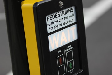 pedestrian crossing button, London, England