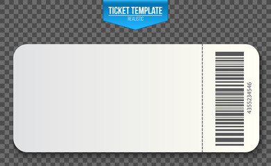 Creative vector illustration of empty ticket template mockup set isolated on transparent background. Art design blank theater, air plane, cinema, train, circus, sport, football invitation coupons - obrazy, fototapety, plakaty